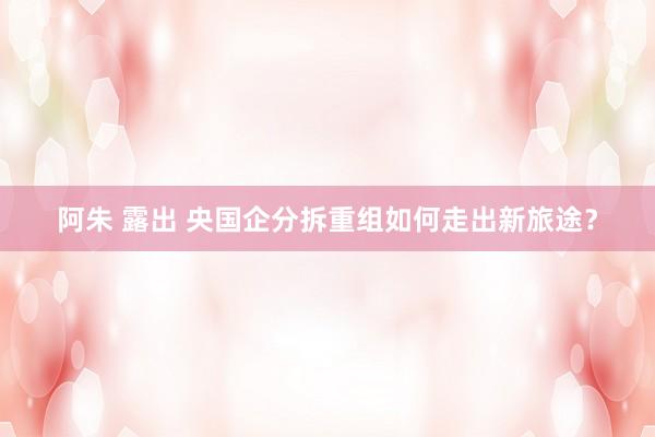 阿朱 露出 央国企分拆重组如何走出新旅途？