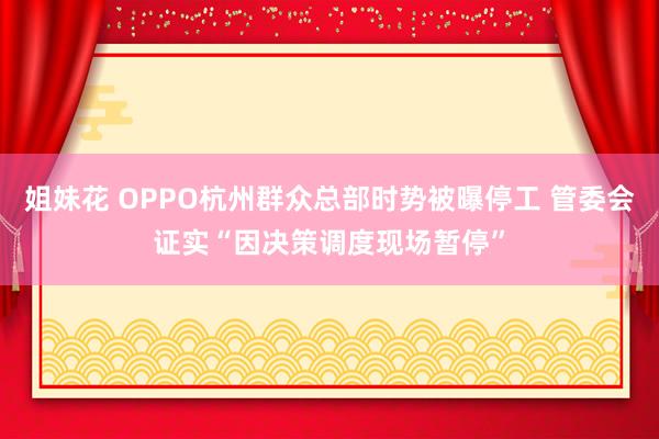 姐妹花 OPPO杭州群众总部时势被曝停工 管委会证实“因决策调度现场暂停”