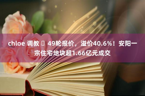 chloe 调教 ​49轮报价，溢价40.6%！安阳一宗住宅地块超1.66亿元成交