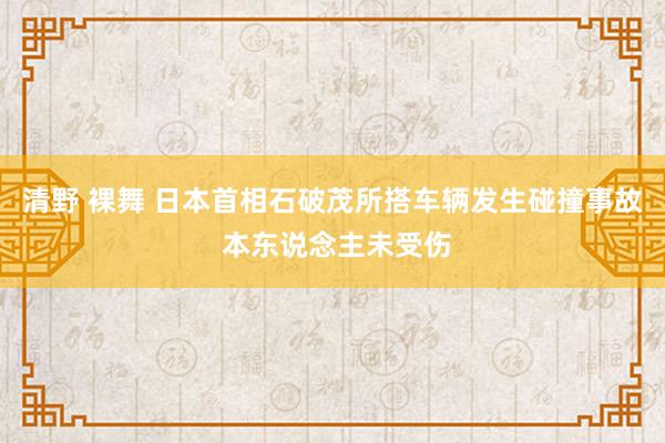 清野 裸舞 日本首相石破茂所搭车辆发生碰撞事故 本东说念主未受伤