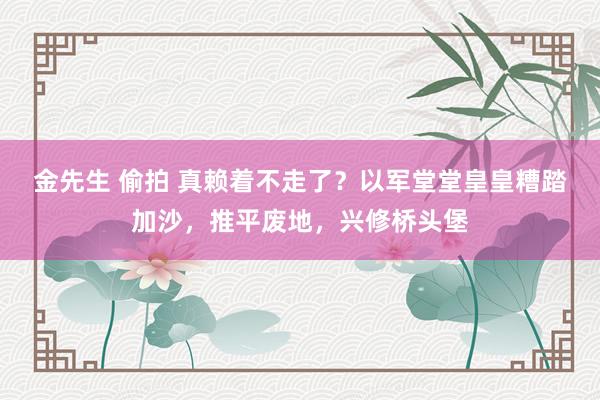 金先生 偷拍 真赖着不走了？以军堂堂皇皇糟踏加沙，推平废地，兴修桥头堡