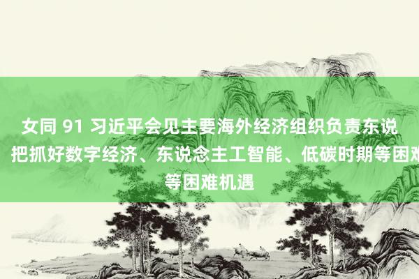 女同 91 习近平会见主要海外经济组织负责东说念主：把抓好数字经济、东说念主工智能、低碳时期等困难机遇
