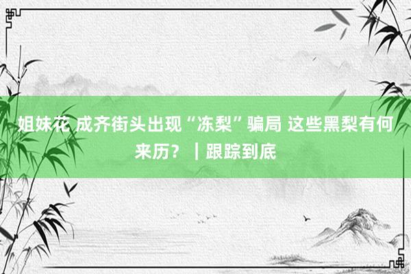 姐妹花 成齐街头出现“冻梨”骗局 这些黑梨有何来历？｜跟踪到底