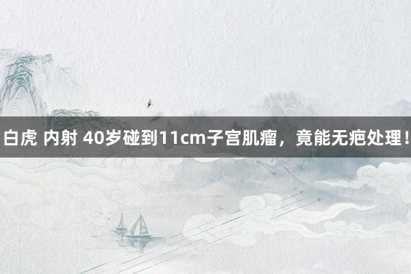 白虎 内射 40岁碰到11cm子宫肌瘤，竟能无疤处理！
