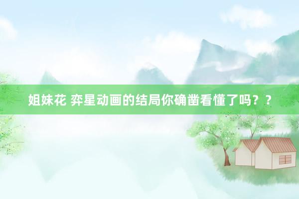 姐妹花 弈星动画的结局你确凿看懂了吗??