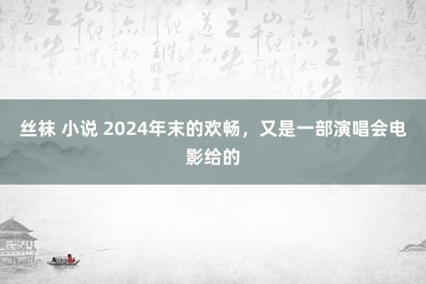 丝袜 小说 2024年末的欢畅，又是一部演唱会电影给的