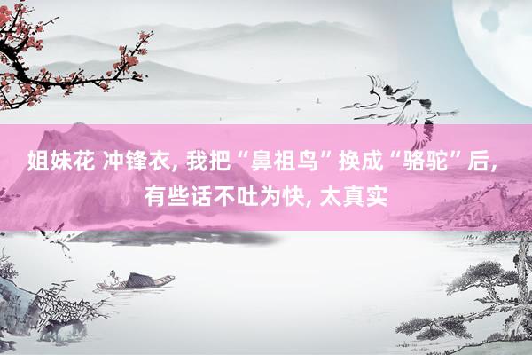 姐妹花 冲锋衣， 我把“鼻祖鸟”换成“骆驼”后， 有些话不吐为快， 太真实