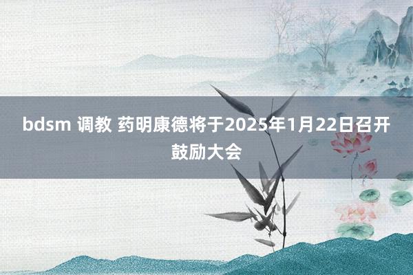 bdsm 调教 药明康德将于2025年1月22日召开鼓励大会