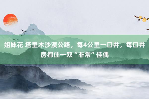 姐妹花 塔里木沙漠公路，每4公里一口井，每口井房都住一双“非常”佳偶