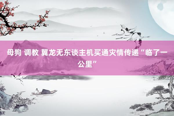 母狗 调教 翼龙无东谈主机买通灾情传递“临了一公里”