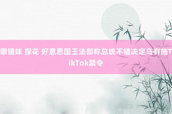 眼镜妹 探花 好意思国王法部称总统不错决定乌有施TikTok禁令