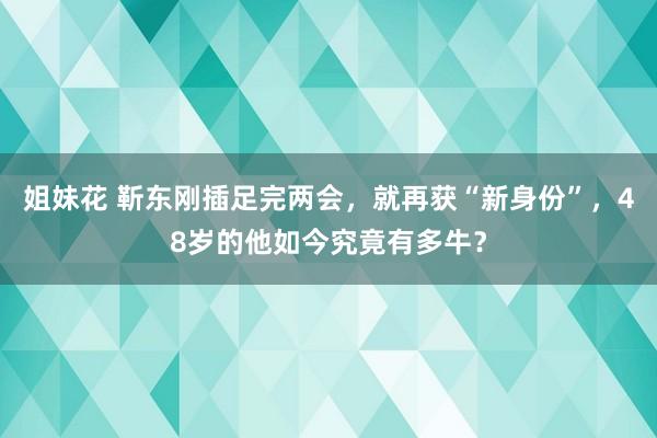 姐妹花 靳东刚插足完两会，就再获“新身份”，48岁的他如今究竟有多牛？