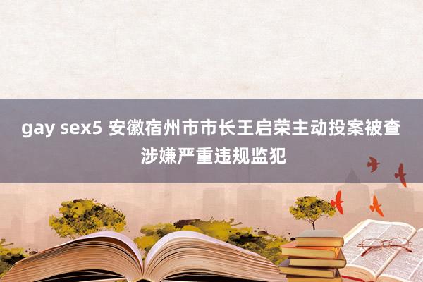 gay sex5 安徽宿州市市长王启荣主动投案被查 涉嫌严重违规监犯