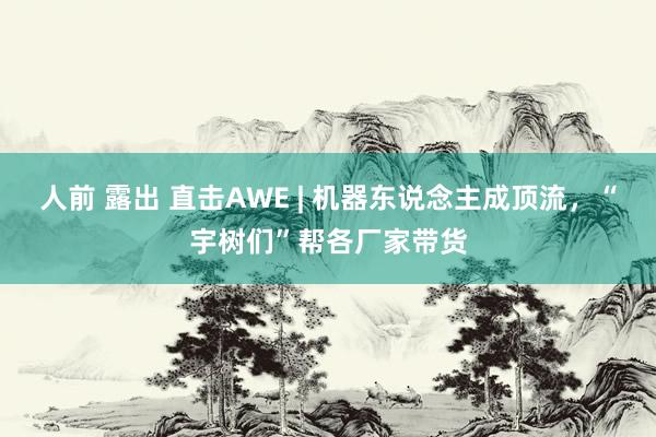 人前 露出 直击AWE | 机器东说念主成顶流，“宇树们”帮各厂家带货