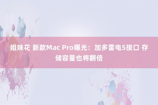 姐妹花 新款Mac Pro曝光：加多雷电5接口 存储容量也将翻倍