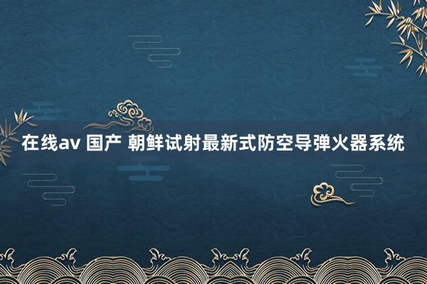 在线av 国产 朝鲜试射最新式防空导弹火器系统