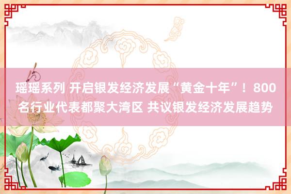 瑶瑶系列 开启银发经济发展“黄金十年”！800名行业代表都聚大湾区 共议银发经济发展趋势