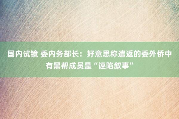 国内试镜 委内务部长：好意思称遣返的委外侨中有黑帮成员是“诬陷叙事”
