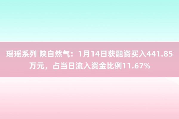 瑶瑶系列 陕自然气：1月14日获融资买入441.85万元，占当日流入资金比例11.67%