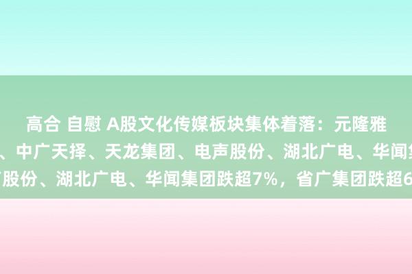 高合 自慰 A股文化传媒板块集体着落：元隆雅图面对跌停，奥飞文娱、中广天择、天龙集团、电声股份、湖北广电、华闻集团跌超7%，省广集团跌超6%