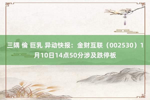 三隅 倫 巨乳 异动快报：金财互联（002530）1月10日14点50分涉及跌停板
