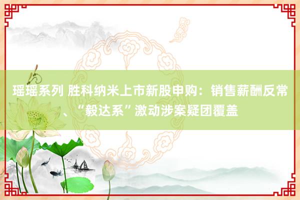 瑶瑶系列 胜科纳米上市新股申购：销售薪酬反常、“毅达系”激动涉案疑团覆盖