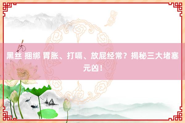 黑丝 捆绑 胃胀、打嗝、放屁经常？揭秘三大堵塞元凶！