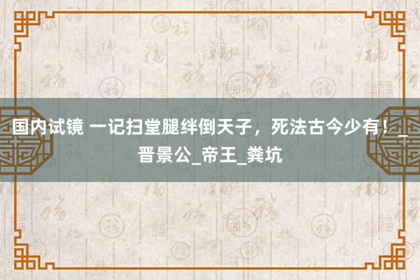国内试镜 一记扫堂腿绊倒天子，死法古今少有！_晋景公_帝王_粪坑