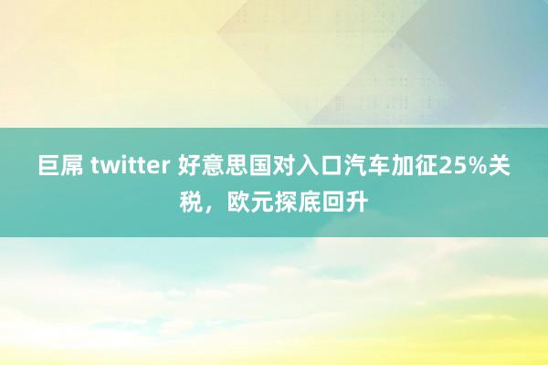 巨屌 twitter 好意思国对入口汽车加征25%关税，欧元探底回升