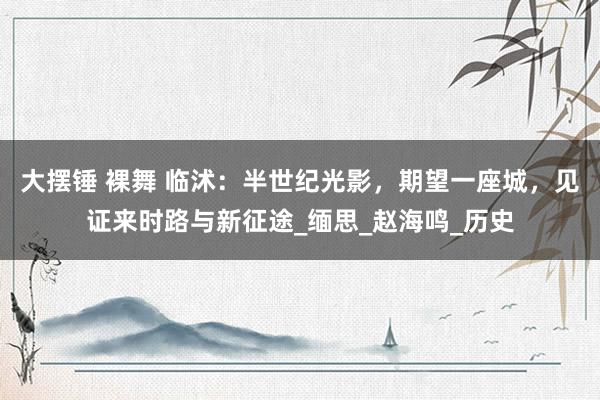 大摆锤 裸舞 临沭：半世纪光影，期望一座城，见证来时路与新征途_缅思_赵海鸣_历史