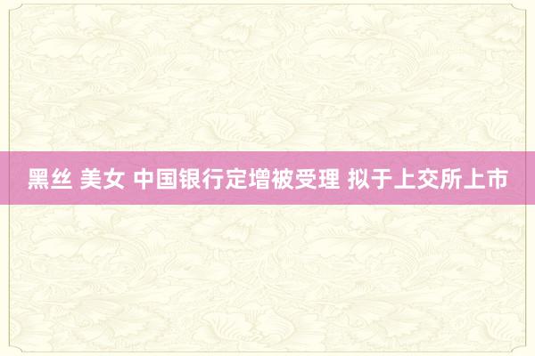 黑丝 美女 中国银行定增被受理 拟于上交所上市