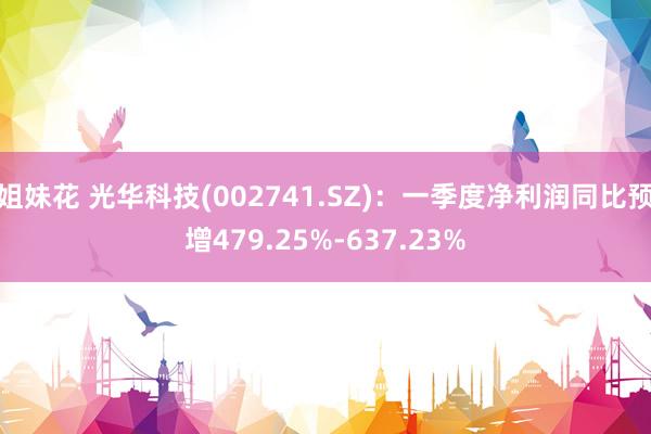 姐妹花 光华科技(002741.SZ)：一季度净利润同比预增479.25%-637.23%