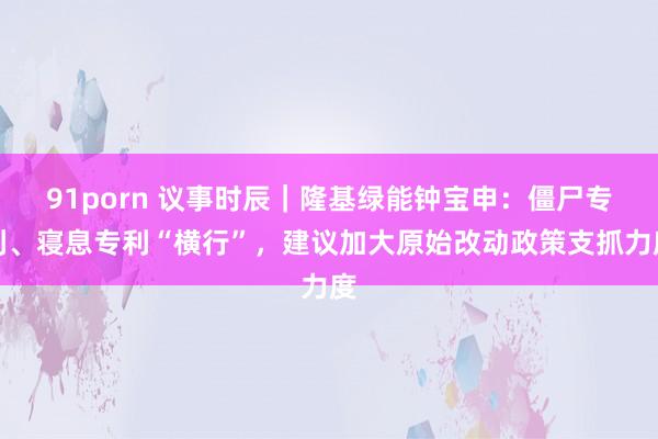 91porn 议事时辰｜隆基绿能钟宝申：僵尸专利、寝息专利“横行”，建议加大原始改动政策支抓力度