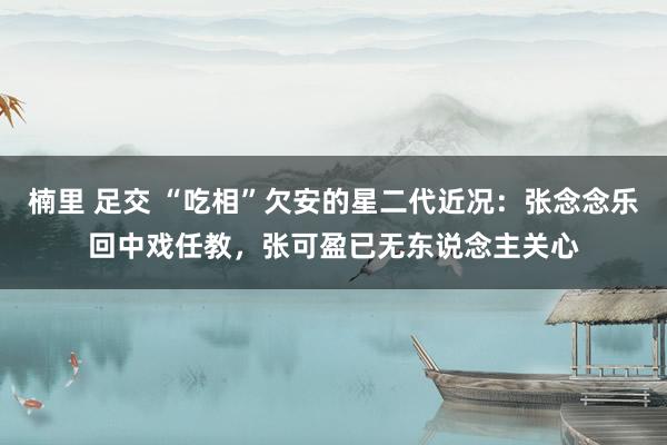 楠里 足交 “吃相”欠安的星二代近况：张念念乐回中戏任教，张可盈已无东说念主关心